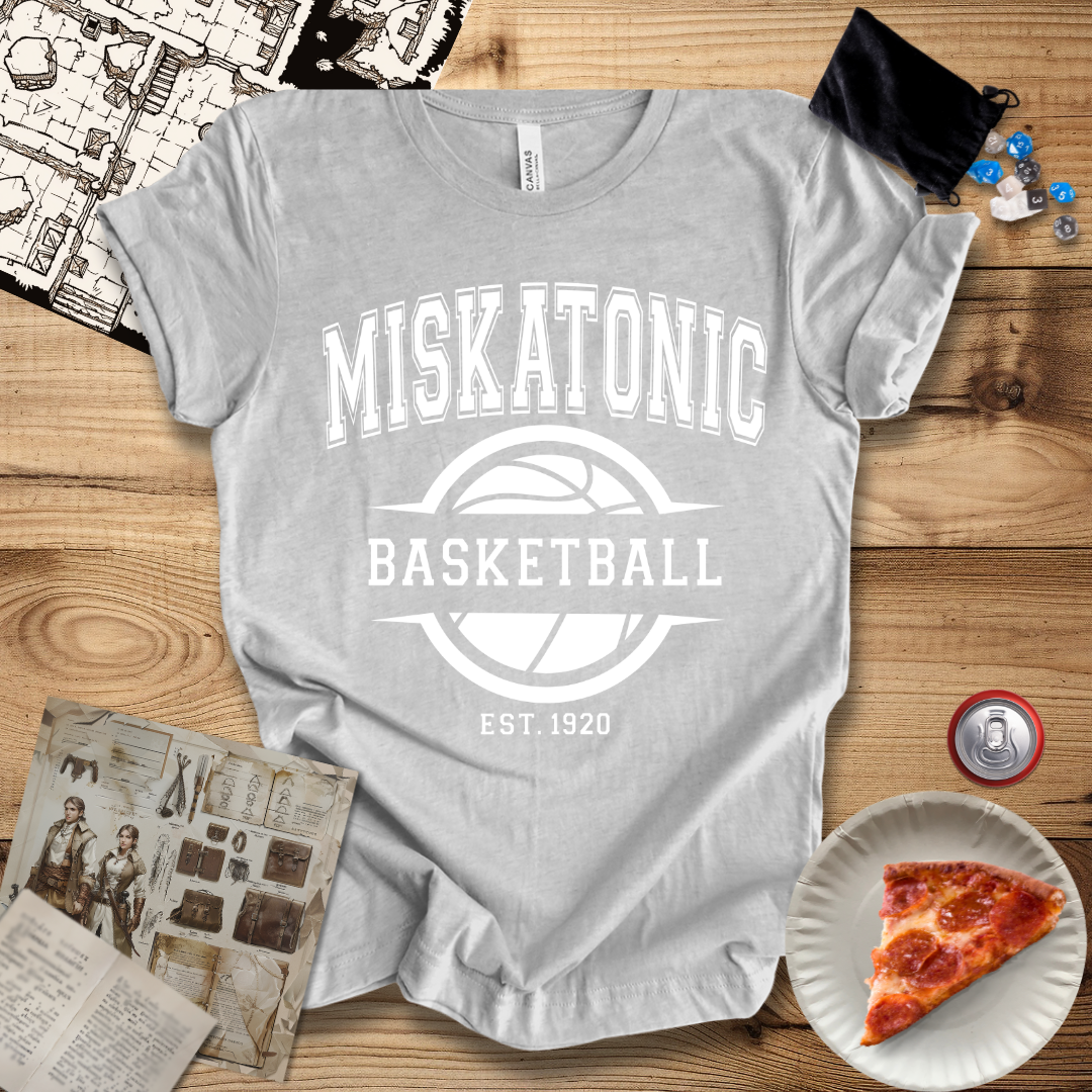 Miskatonic Baskeball White T-Shirt