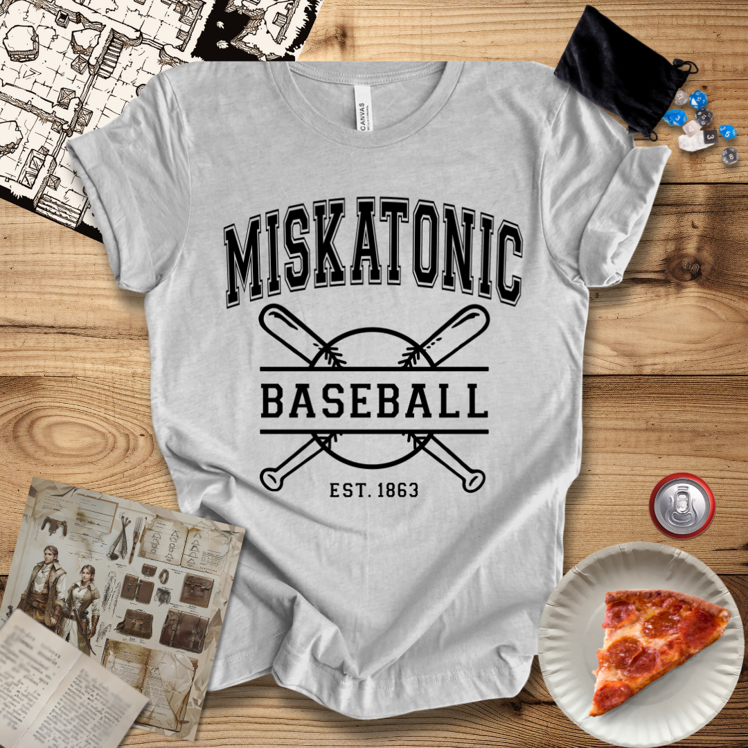 Miskatonic Baseball Black T-Shirt