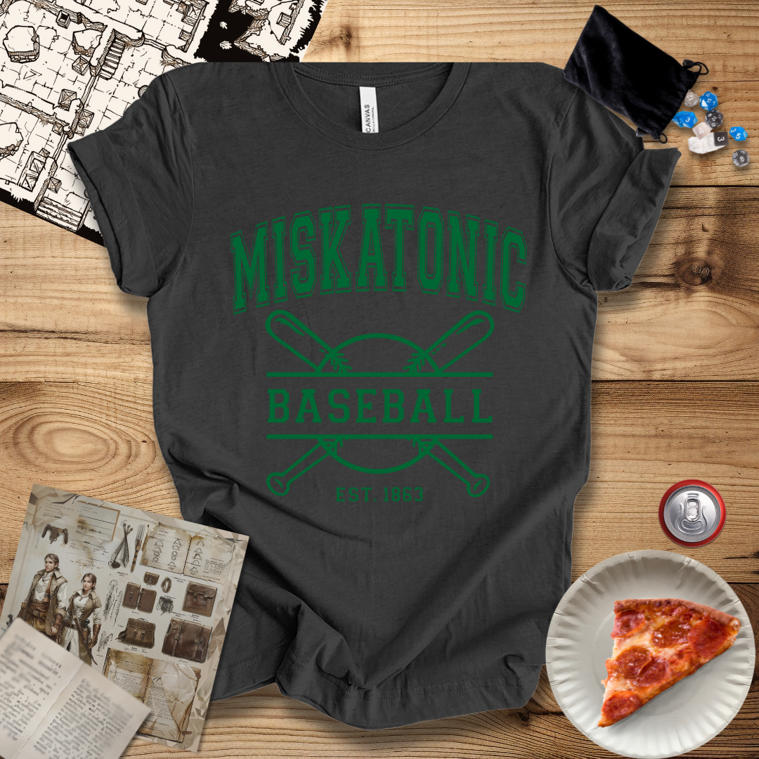 Miskatonic Baseball Green T-Shirt