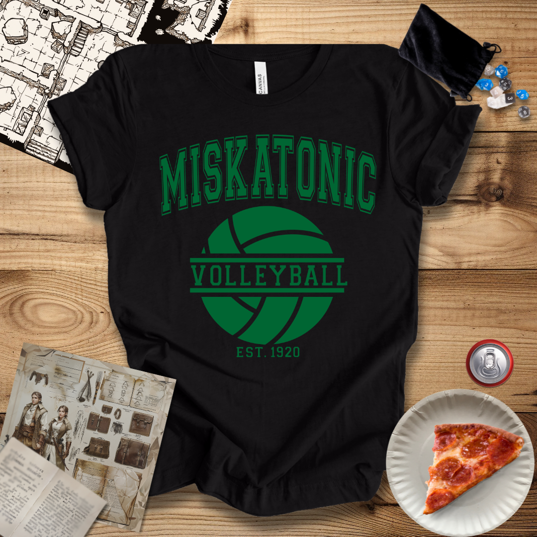 Miskatonic Volleyball Green T-Shirt