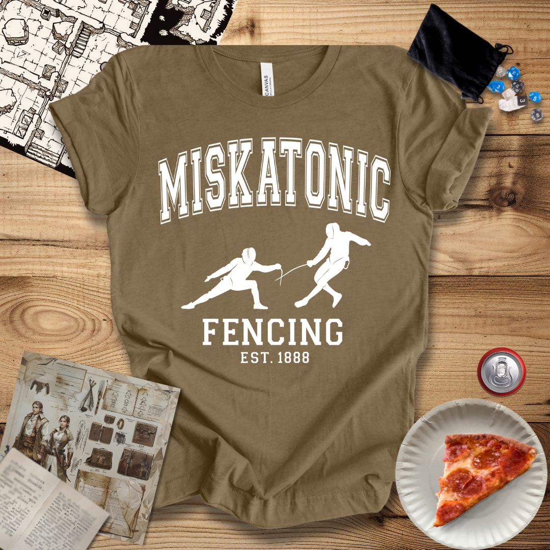 Miskatonic Fencing White T-Shirt