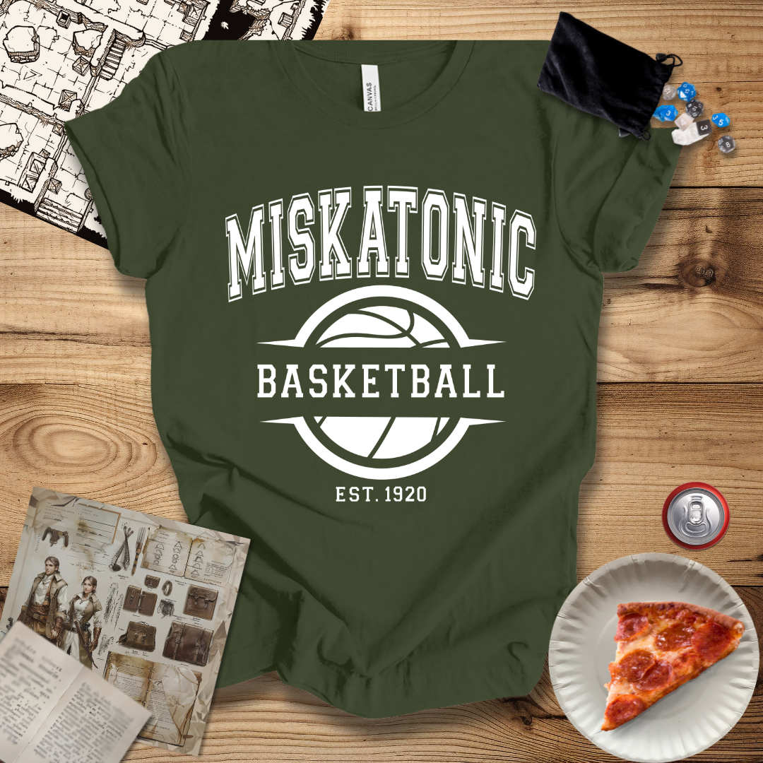 Miskatonic Baskeball White T-Shirt