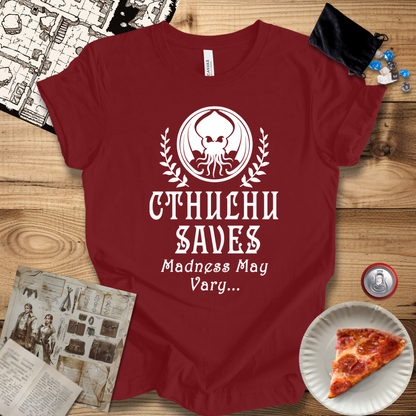 Cthulhu Saves Madness May Vary Emblem T-Shirt