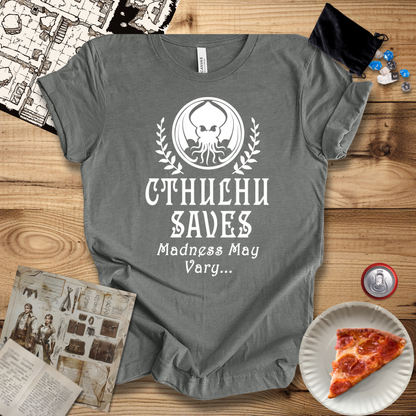 Cthulhu Saves Madness May Vary Emblem T-Shirt